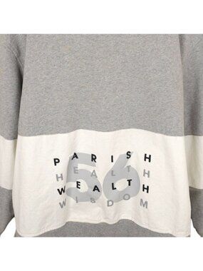 Parish Nation Sweatshirt Mens Size 3XL Gray White Health Wealth Wisdom